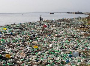 Déchets plastiques sur la plage