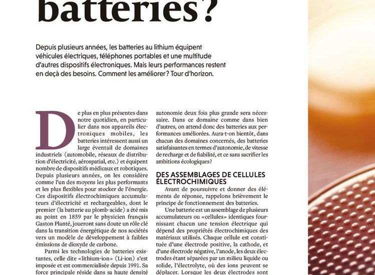 thumbnail of Quel futur pour les batteries 